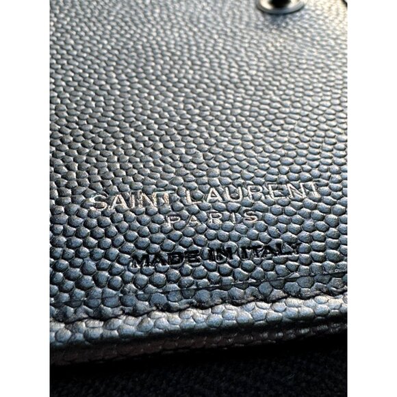 NEW Saint Laurent Black Cassandre Matelasse Compact Zip Flap Wallet Leather - Picture 11 of 16